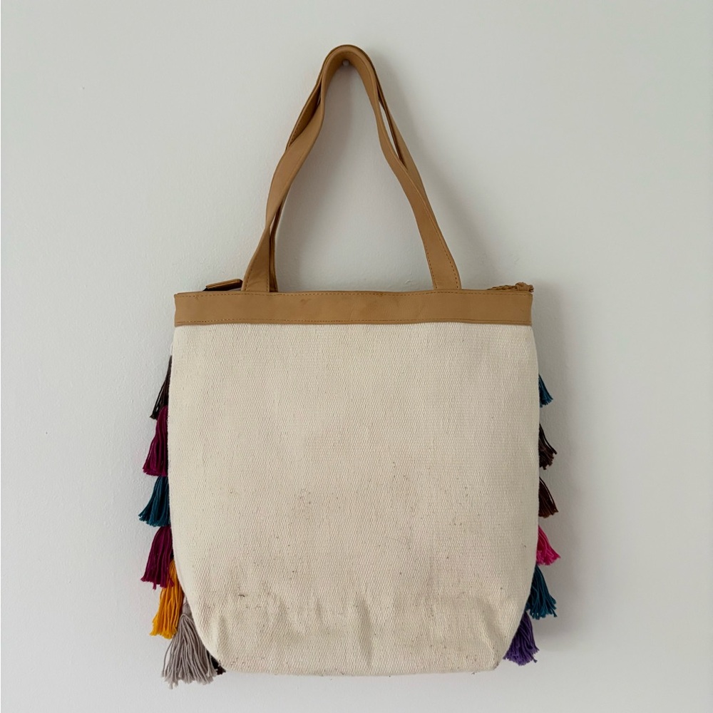 Noonday Collection Colorful Tassel La Gloria Tote Bag - Picture 9 of 12
